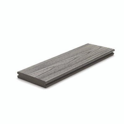 Pack of 5 (Total 5 Units) - Transcend Composite Grooved Edge Decking Boards - 140mm (W) x 25mm (H) x 3660mm (L) - Island Mist