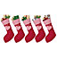 Pack of 5 Traditional Red Gingham Xmas Tree Decoration Christmas Gift Bag Christmas Stocking