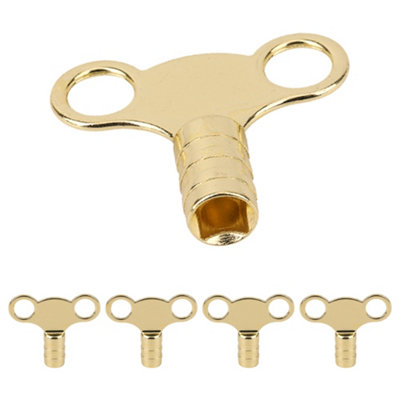 Pack of 5 Universal Radiator Keys, Heavy Duty Valve Clock Key