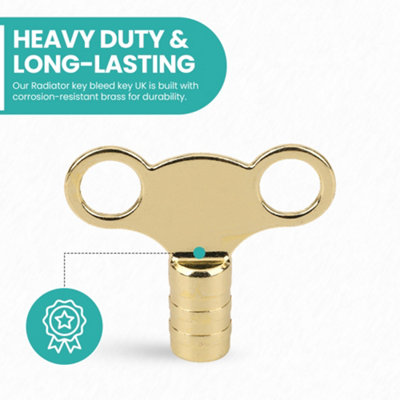 Pack of 5 Universal Radiator Keys, Heavy Duty Valve Clock Key