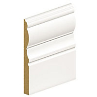 PACK OF 5 - Victorian Primed MDF Skirting - 18mm x 180mm - 4.2m Length