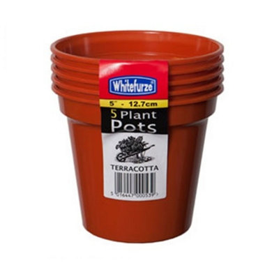 Pack of 5 Whitefurze 12.7cm Seed Pots DIY at B&Q