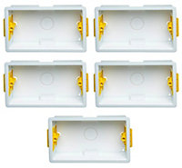 Pack of 5 x Appleby SB629 Dry Lining Wall Boxes 35 mm Deep 2 Gang