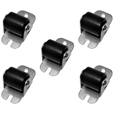 Pack of 5 x Heavy Duty PVC Furniture Castor Wheels 22mm - Durable Furniture Caster Wheels - Easy Install, Carpet-Friendly