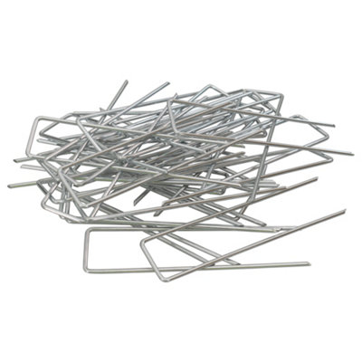 Pack of 50 weed matting hold down pegs with 50 buffer plates+removal tool - 8