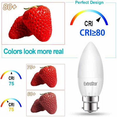 Pack of 6 B22 Non-Dimmable LED Bayonet Cap Candle Bulbs C37 Light Bulb ...