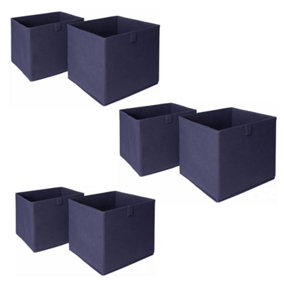 Pack of 6 Folding Storage Organiser Cube Home Laundry Box