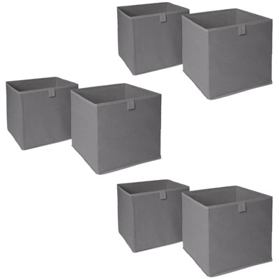 Pack of 6 Folding Storage Organiser Cube Home Laundry Box