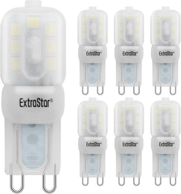 Pack of 6 G9 Non-Dimmable LED Light Bulbs 2.5W, Cool White 6500K