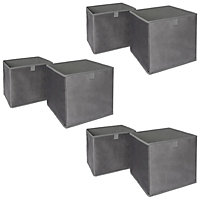 Pack of 6 Matte Velvet Cube Storage Boxes