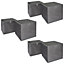Pack of 6 Matte Velvet Cube Storage Boxes