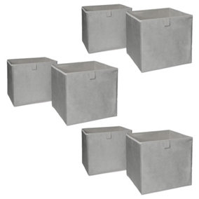 Pack of 6 Matte Velvet Cube Storage Boxes