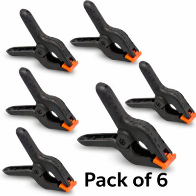 Pack of 6 Plastic Spring Grip Clamps 3 Inches Quick Grip Craft Wood Work Clamp