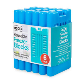 Pack Of 6 Reusable Freezer Blocks - BLUE