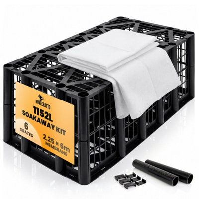 Pack of 6 Soakaway Crate 192L with Non Woven Geotextile Membrane Heavy ...