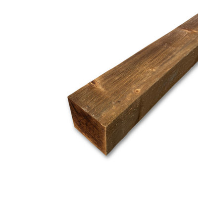 Pack of 6 Tanalised 4x4 Sawn Fence Posts Brown 95 x 95 x 1800mm