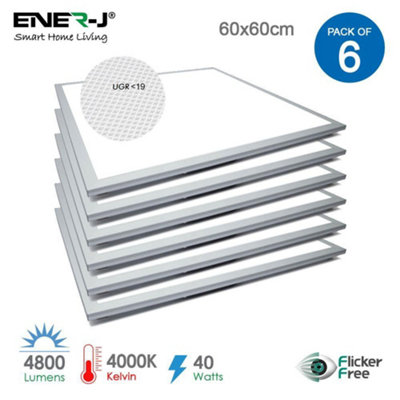 PACK OF 6 UNITS High Lumen 60x60cms LED Panel 40W 4800Lm 4000K 5 years warranty