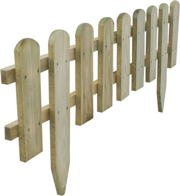 Pack of 6 Wooden freestanding Picket Fence Panels - Natural