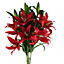 Pack of 6 x 100cm Large Red Lily Stem - 3 Flowers