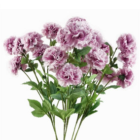 Pack of 6 x 70cm Pink Artificial Carnation Stem - 4 Flowers