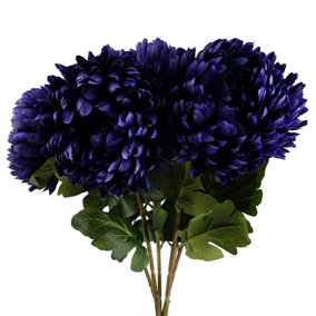 Pack of 6 x 75cm Extra Large Reflex Chrysanthemum - Purple