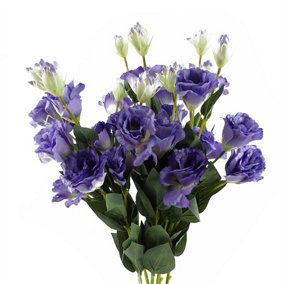 Pack of 6 x 80cm Artificial Purple Wild Rose Stem - 6 Flowers