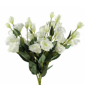 Pack of 6 x 80cm Artificial White Wild Rose Stem - 6 Flowers