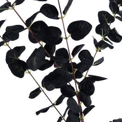 Pack of 6 x 80cm Black Eucalyptus Foliage Stem