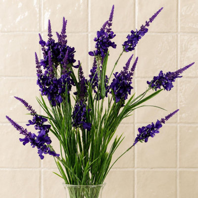 Pack of 6 x 80cm Purple Larkspur Artifical Stem