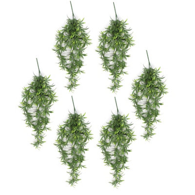 Pack of 6 x Hanging UV and Fire Resistant Artificial Fronded Thyme ...