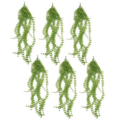 Pack of 6 x Hanging UV and Fire Resistant Artificial Plant Pearl String ...
