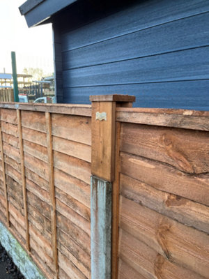 Pack of 7 - 1ft Dipped Golden Brown Timber Garden Fence Post Extension - 14.00 Each