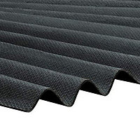 Pack of 7 - BituRoof - Durable Black Corrugated Bitumen Roofing Sheets - 2000x950mm