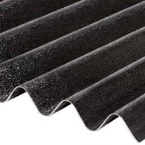 Pack of 7 - High Impact CorruPlast Opaque Black PVC Corrugated Roofing Sheets 2135mm (7ft) - UV Protected