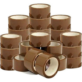 Pack Of 72 Tapes 48mm X 132m Brown Packing Tape Parcel Packaging Stationary Buff Carton Sealer