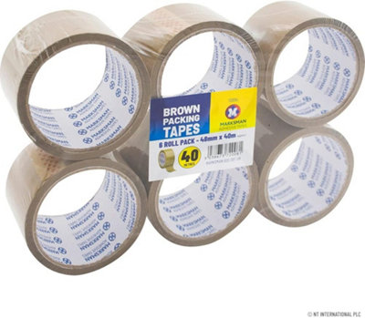 Pack Of 72 Tapes 48mm X 132m Brown Packing Tape Parcel Packaging Stationary Buff Carton Sealer - 3