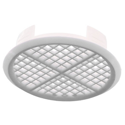 Pack of 8 Black Plastic 68mm Round Soffit Air Vents Push in Roof and Eave Circular Mesh Air Vents