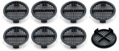 Pack of 8 fiXte 70mm Lattice Design Anthracite Grey Plastic Push in Circular Soffit Vents Roof Air Vents Price Comparisons | Compare The Build