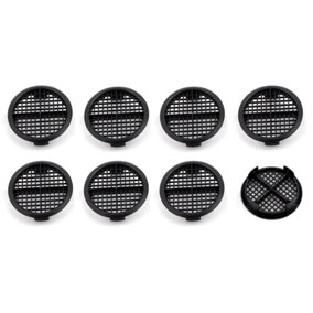 Pack of 8 fiXte 70mm Lattice Design Black Plastic Push in Circular Soffit Vents Roof Air Vents