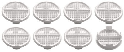 Pack of 8 fiXte 70mm Lattice Design White Plastic Push in Circular Soffit Vents Roof Air Vents