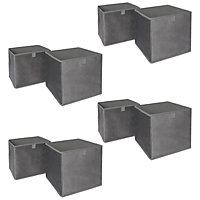 Pack of 8 Matte Velvet Cube Storage Boxes