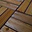 Pack of 9 30cm x 30cm Green-blade Wooden Decking Tiles - 0.75 sqm