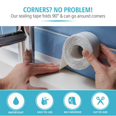 Pack of Two Waterproof Sealing Tape with Self-Adhesive Corner-Folding ...
