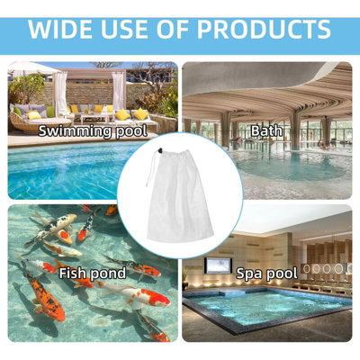 2-Pack 60x60cm Water Pump Filter Mesh Bag – Drawstring Pond Debris Screen For Leaves, Fish Protection, Polyester Netting For Fountains