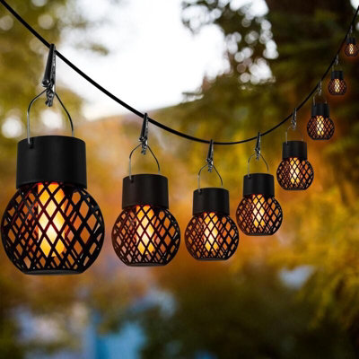 KOOPER Solar Lanterns Outdoor – 2-Pack Metal Hanging Solar Lights, Upgraded LED, IP65 Waterproof, Auto On/Off, Warm Glow, For Yard, Garden, Patio, Pathway Decor