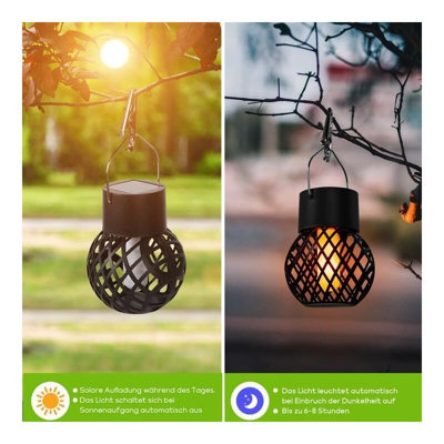 Hanging Solar Lanterns 3-Pack – IP65 Waterproof, Auto Light Sensing, Large Bulb LED, ABS Plastic, For Patio, Garden, Pathway & Outdoor Decor