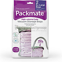 Packmate 2PC Extra Large High-Volume Cube Vacuum Storage Bags