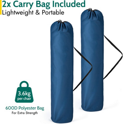 Padded Camping Chair High Back Portable Folding Outdoor Seat Trail (Twin Pack) - Blue - 6