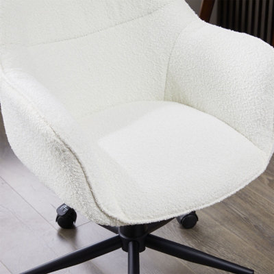 Padded Dining Chair with 180 Degree Auto Rotation, Chenille Fabric ...