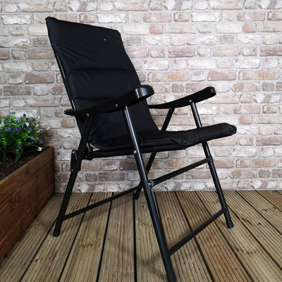 Black folding 2024 garden chairs